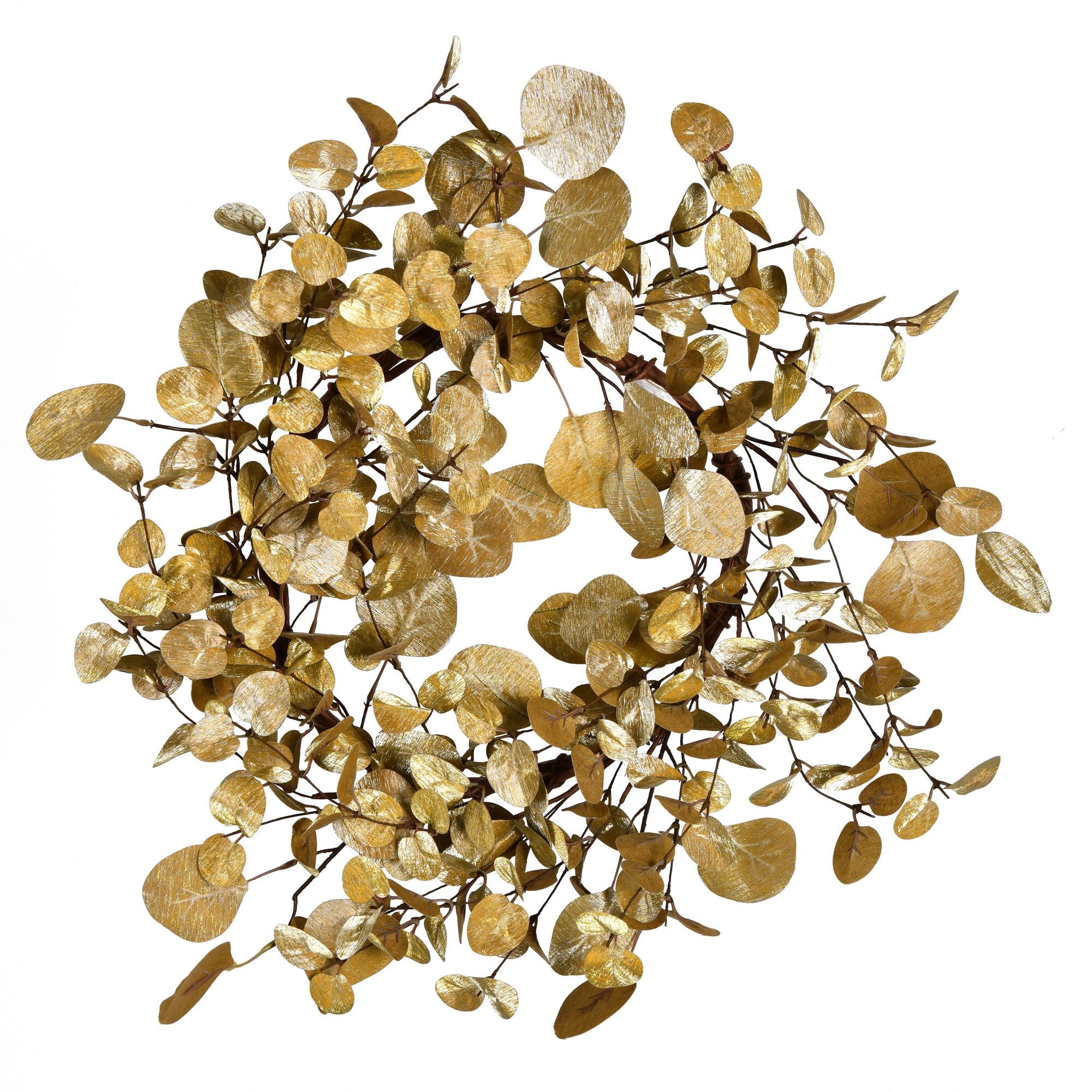 22" Gold Eucalyptus Christmas Wreath